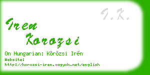 iren korozsi business card