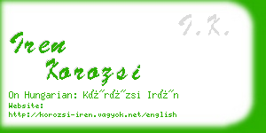 iren korozsi business card